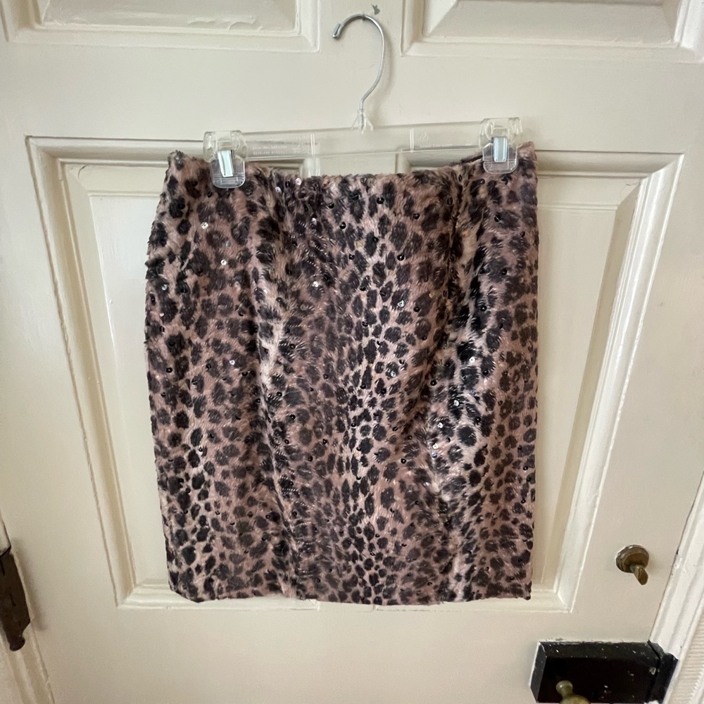 Per Se Animal Print Pencil Skirt
